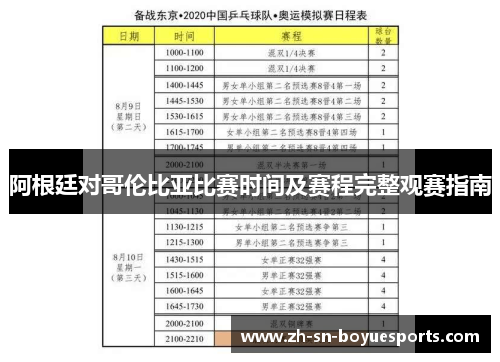 阿根廷对哥伦比亚比赛时间及赛程完整观赛指南 阿根廷对哥伦比亚比赛时间及赛程完整观赛指南